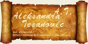 Aleksandra Tešanović vizit kartica